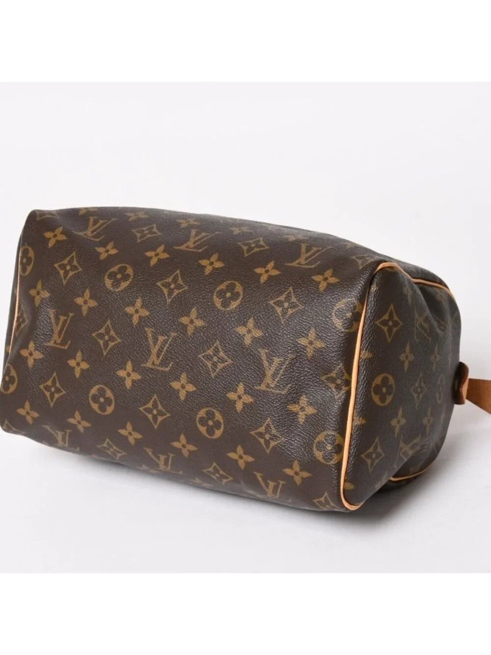 Louis Vuitton Speedy 25 Handbag Monogram Leather Brown Gold
